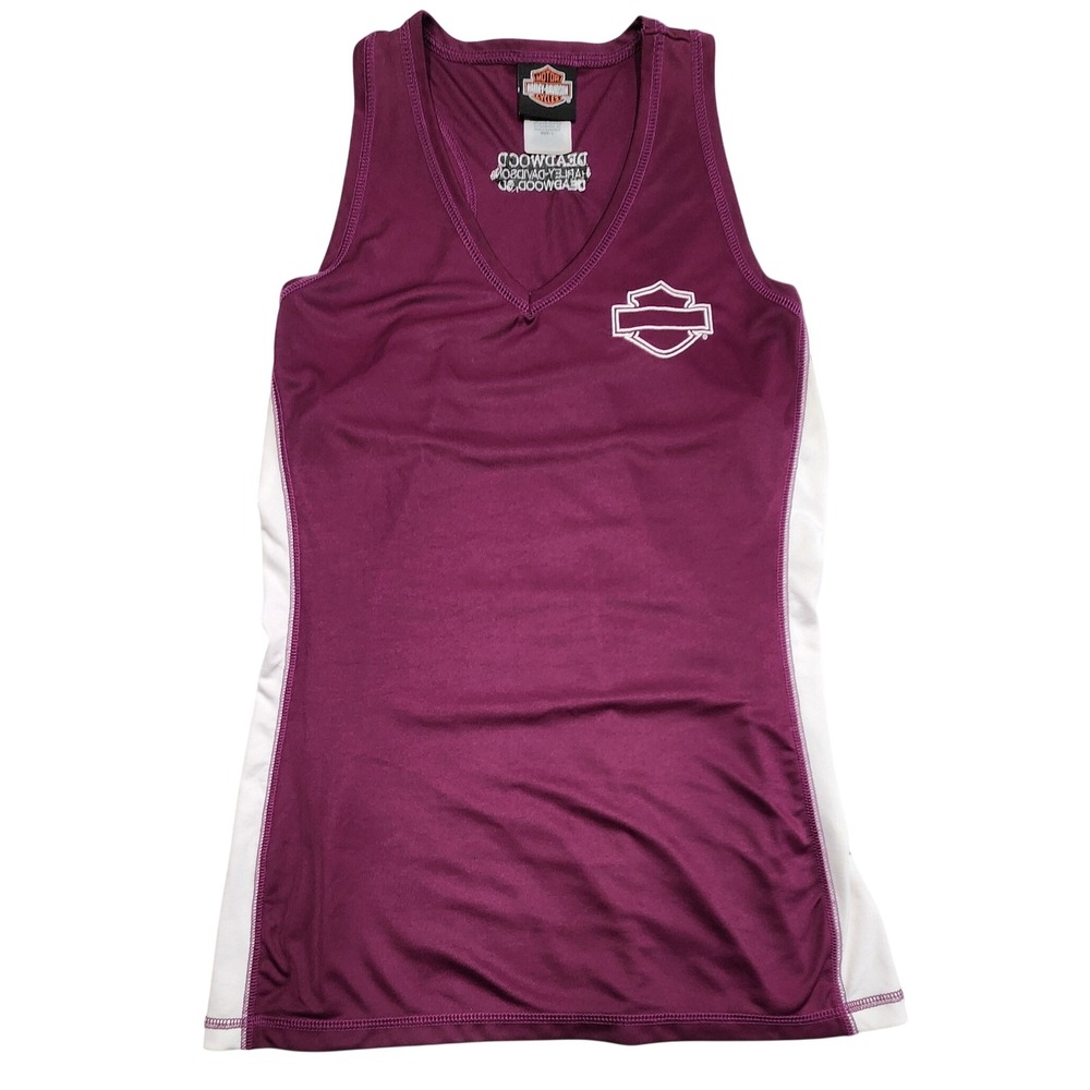 Harley-Davidson Deadwood SD Performance Tank Top Maroon White Womens Large